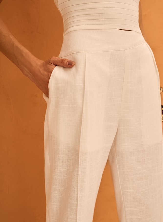 Calça Reta Coz Onda Off White Skazi -SALE