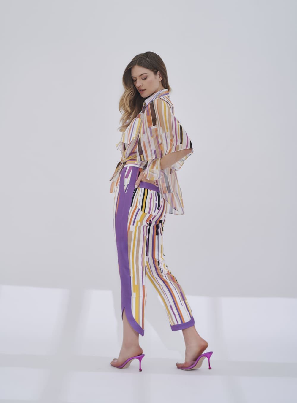 Camisa Manga Jabo Listras Geometricas Est Listra Listrado Tufi Duek -SALE