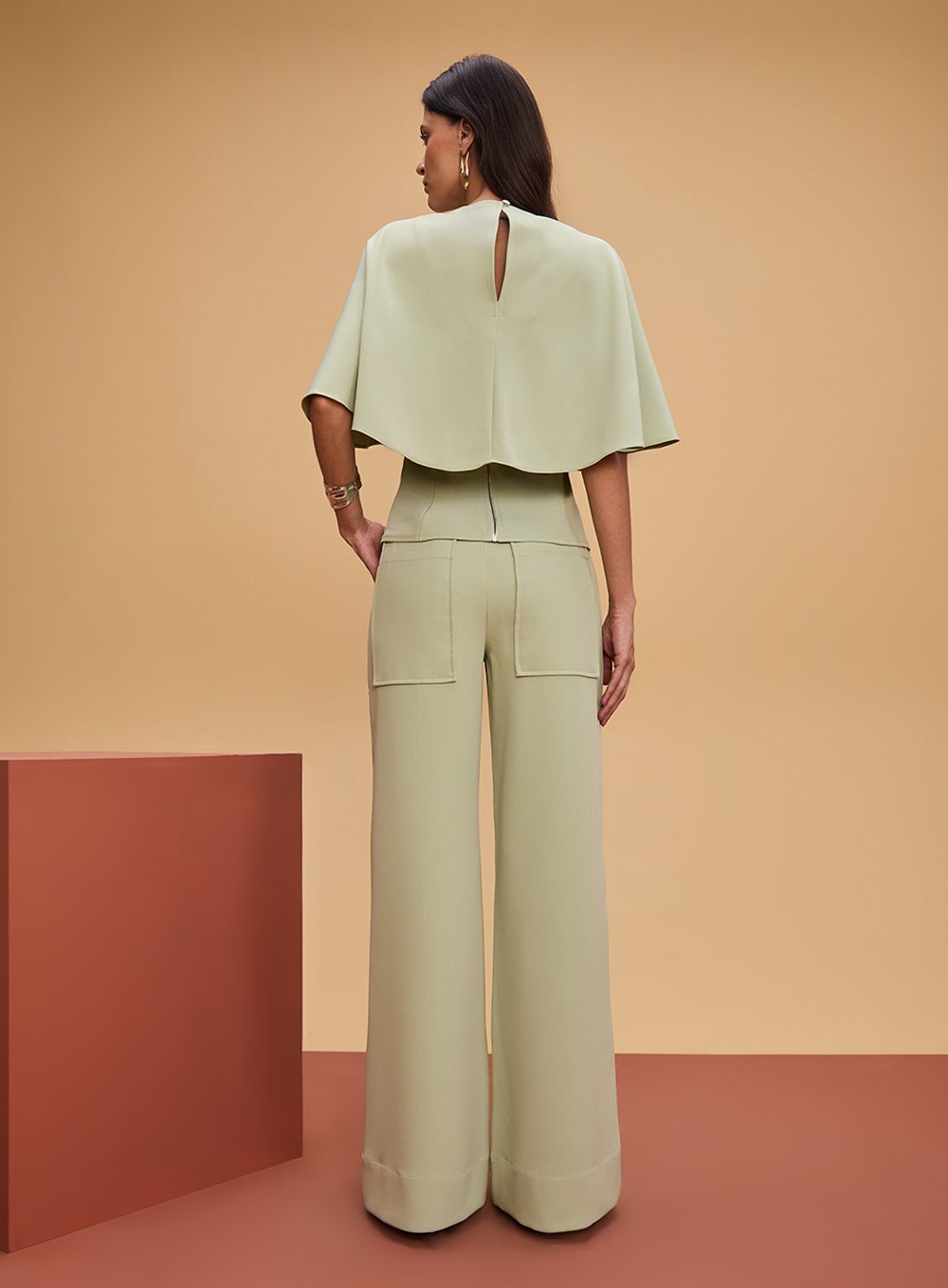 Blusa Capa Costas Verde Tufi Duek -SALE