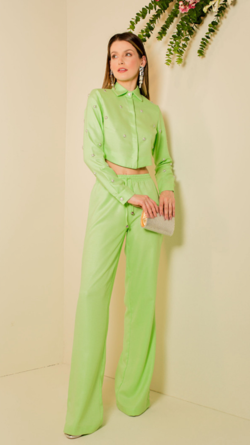 Conjunto Verde Com Brilhos Fleche D'or