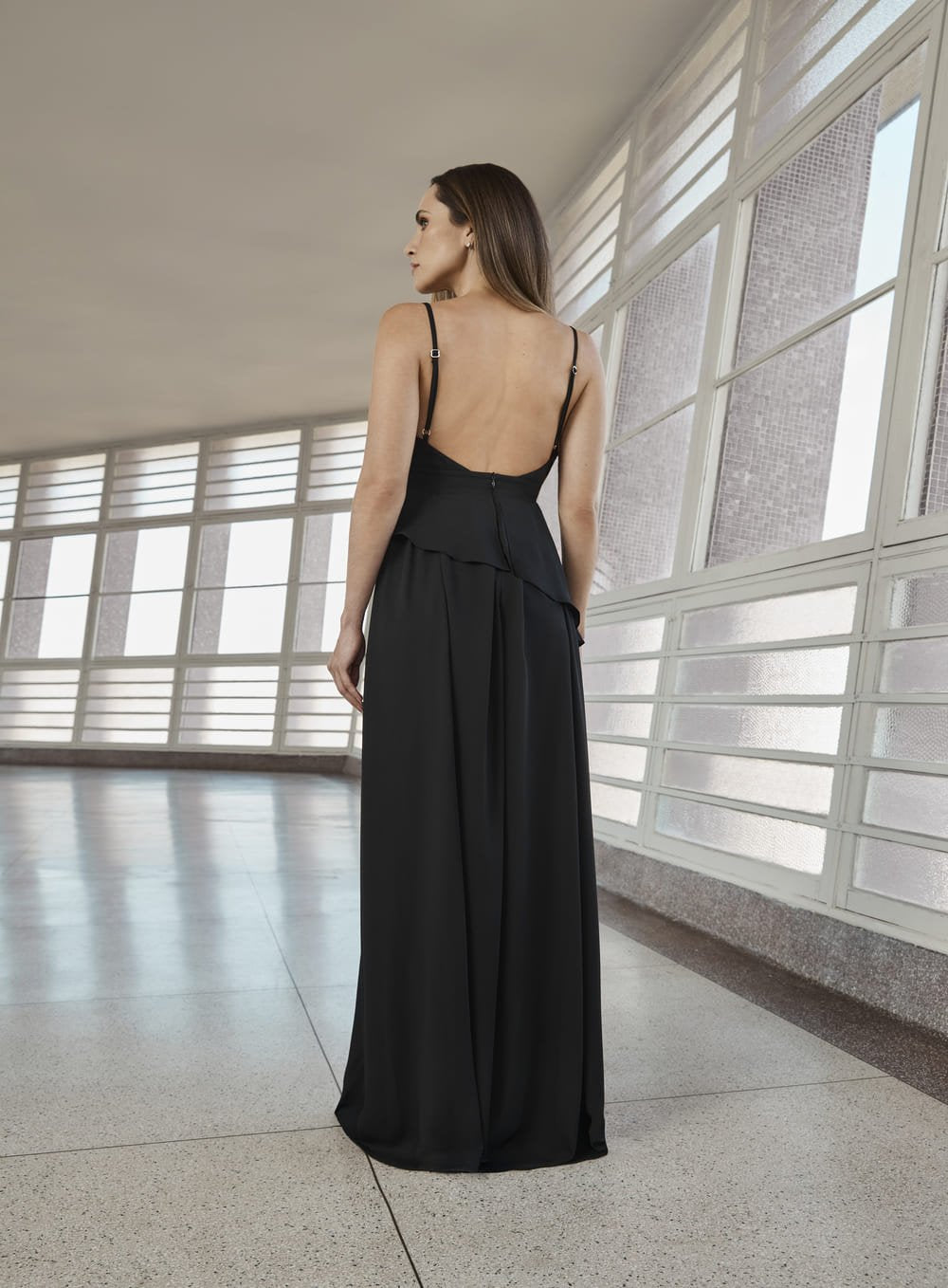 Vestido Longo Corrente Preto Tufi Duek -SALE
