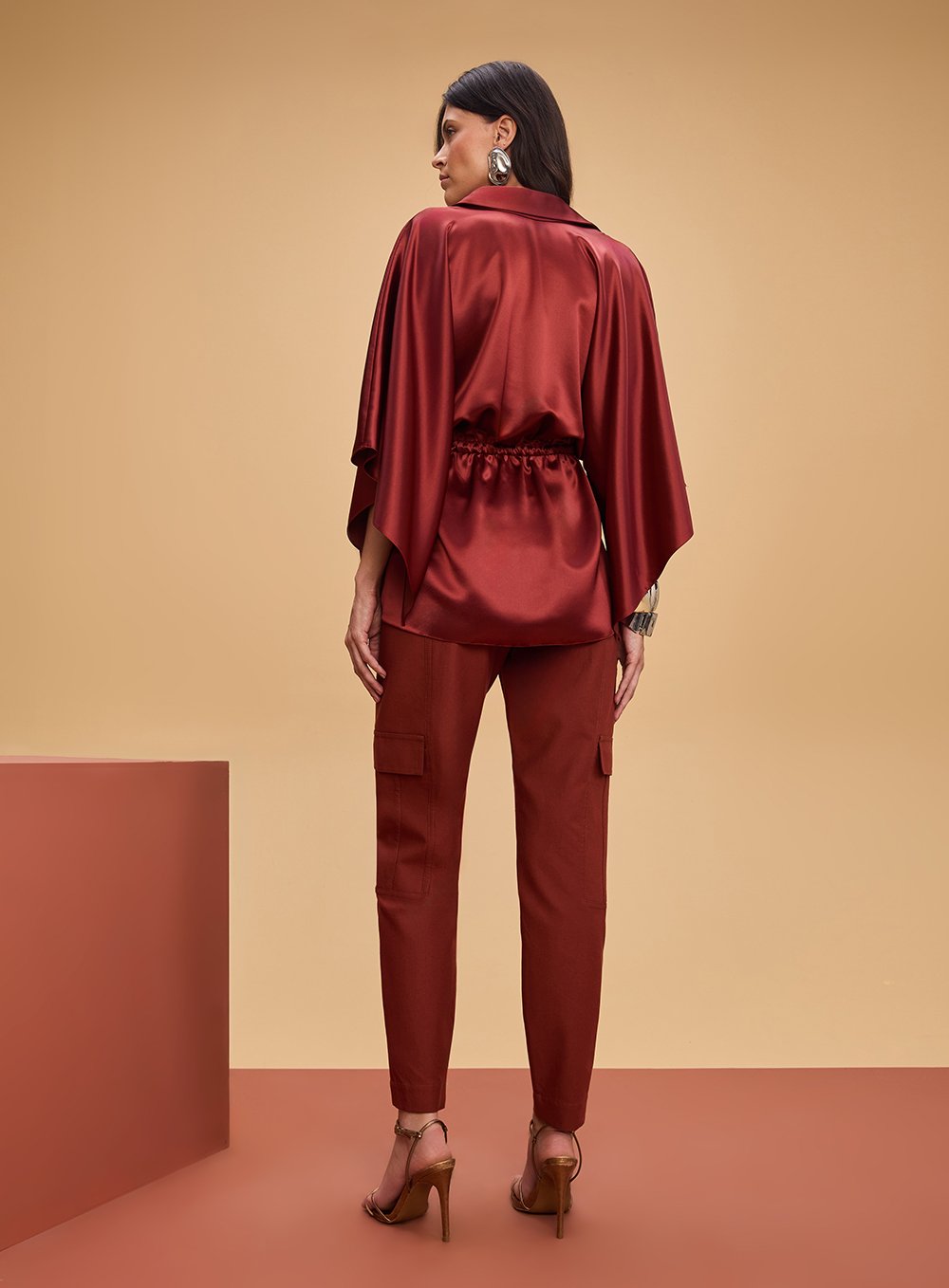 Blusa Gola Camisaria Marrom Tufi Duek -SALE