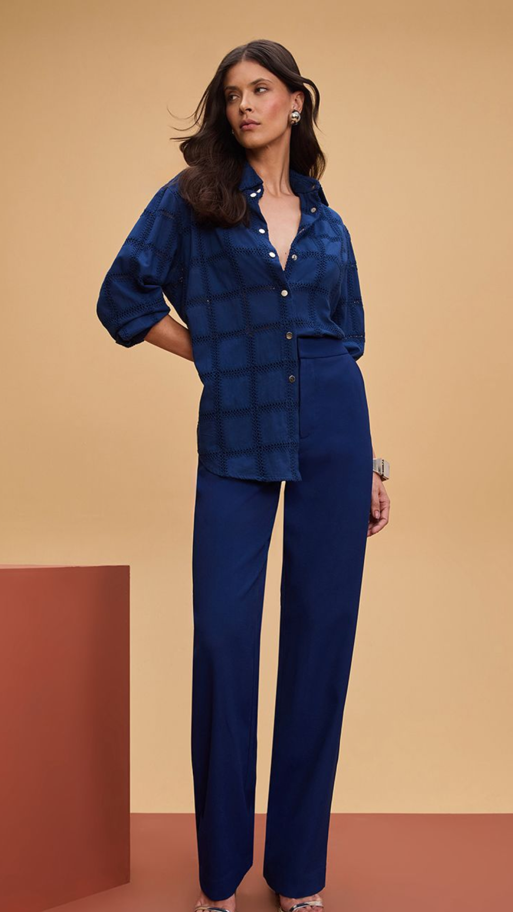 Calça Azul Reta Skazi