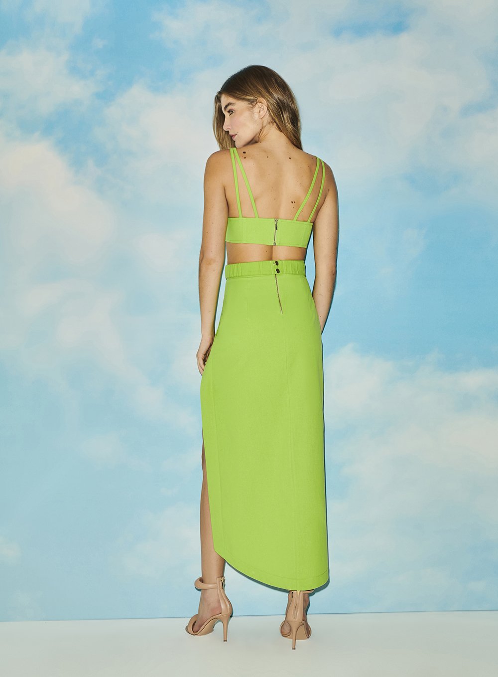 Vestido Midi Alça Off White Skazi -SALE