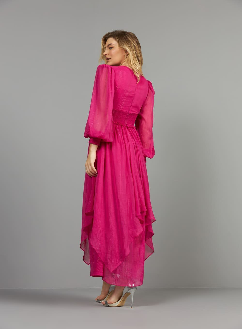 Vestido Midi Camadas Rosa Skazi -SALE