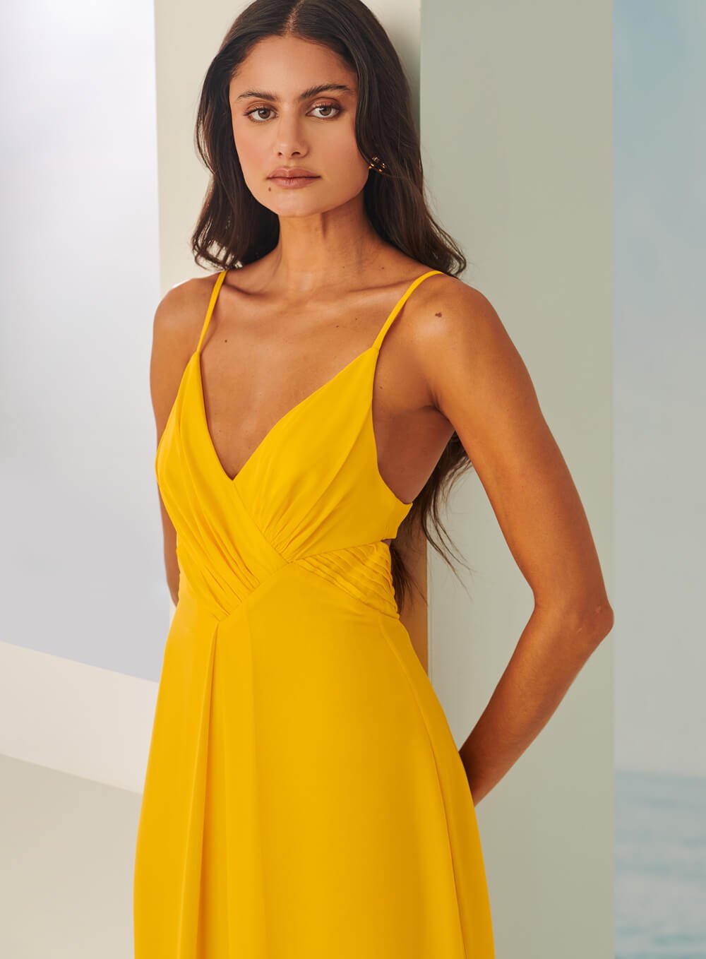 Vestido Midi Sun Flower Amarelo Tufi Duek -SALE