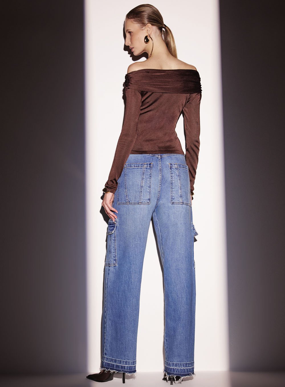 Blusa Ombro a Ombro Trico Marrom Tufi Duek -SALE