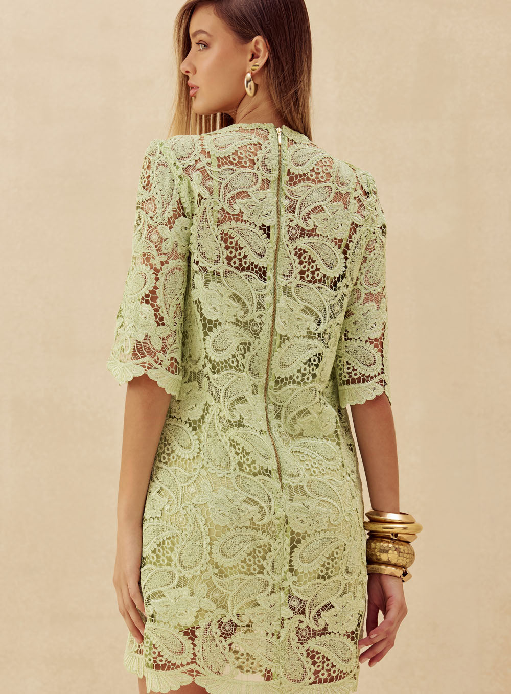 Vestido Verde Renda Skazi