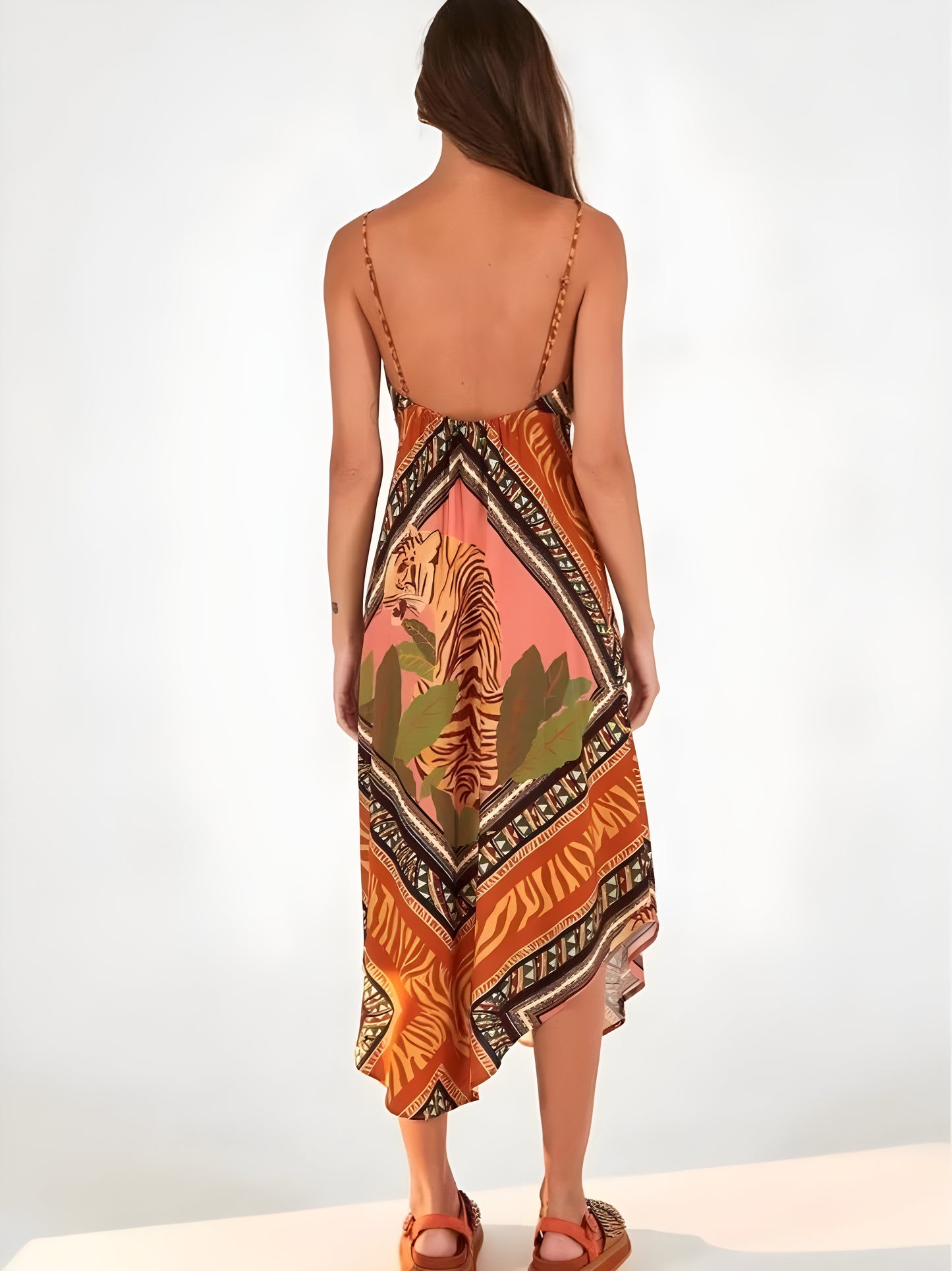 Vestido Terracota Estampado Farm