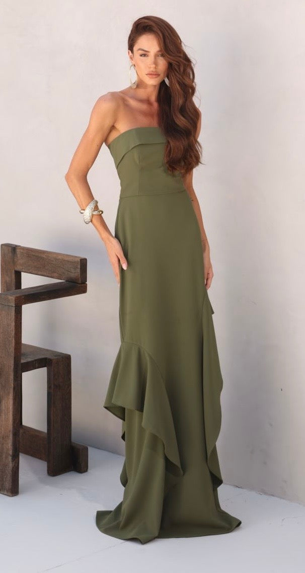 Vestido Tomara que Caia Babados Amicci