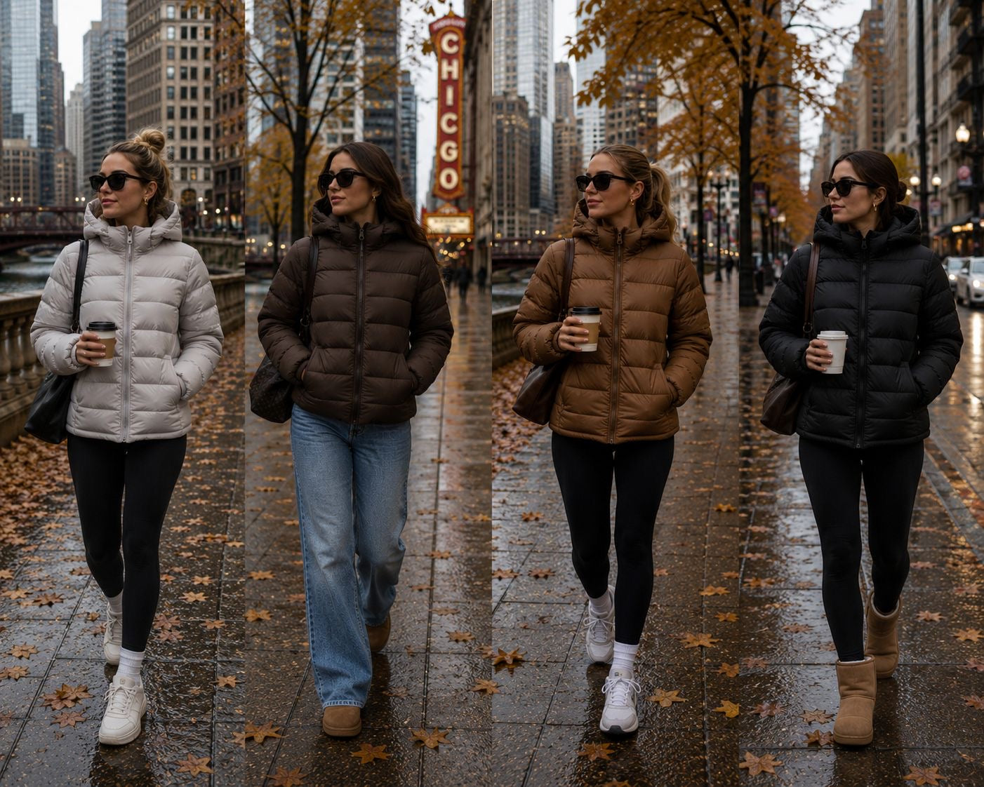 Casaco Puffer Blue Rose