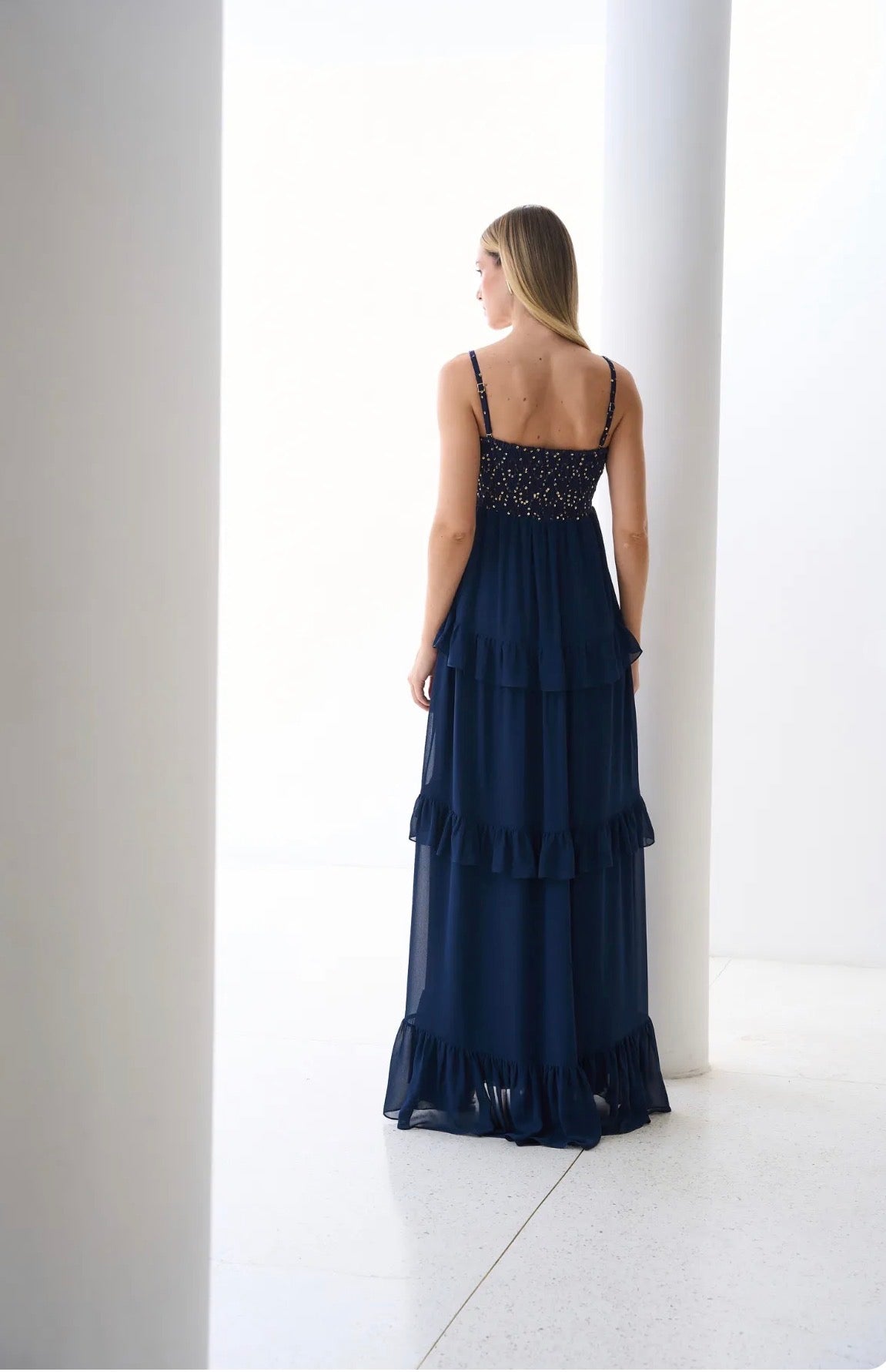 Vestido Marrom ou Azul Marinho Cinara Regina Salomão