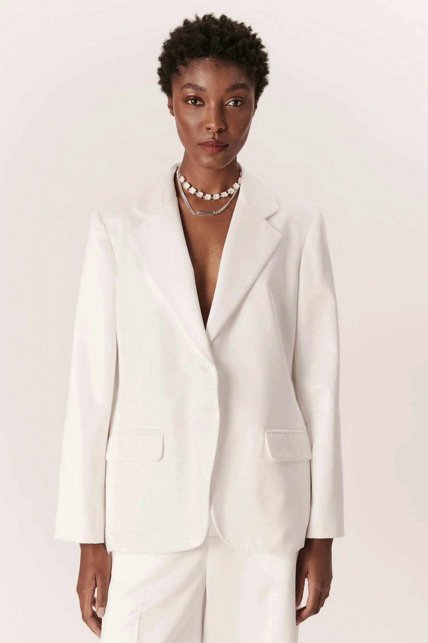 Blazer Branco Bolsos Corporeum