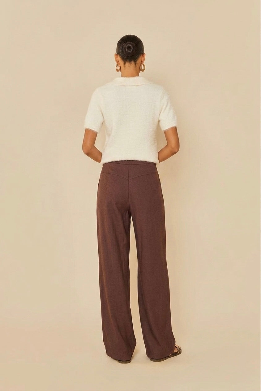Calça Marrom em Viscose Oh,Boy!