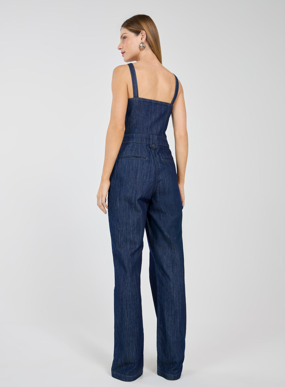 Macacão Jeans Zíper Frontal Tufi Duek