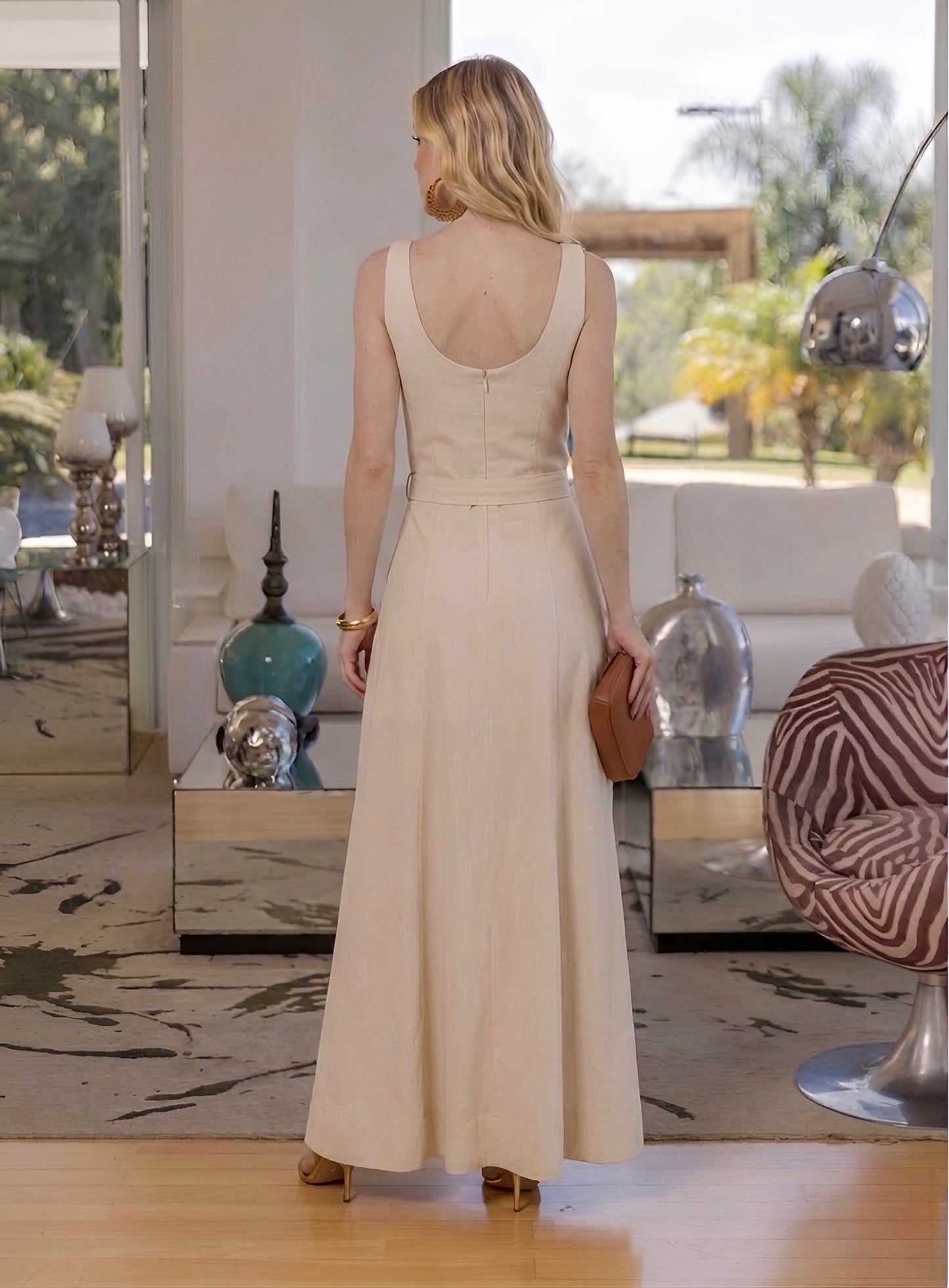 Vestido Off White em Linho Cru Annie Pestana