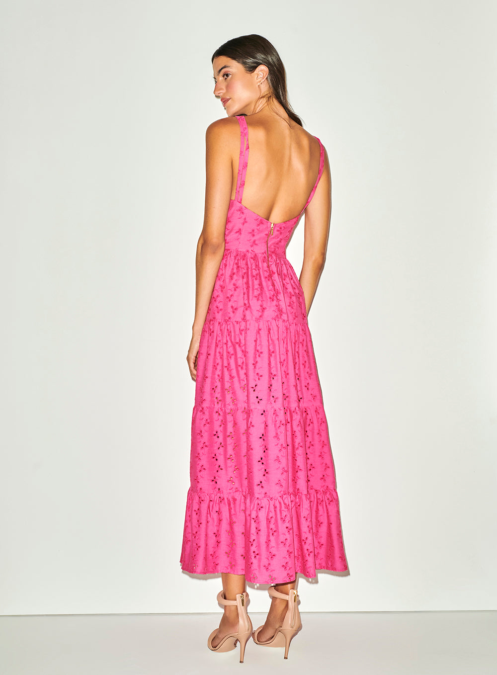 Vestido Rosa Bordado com Miçangas Skazi