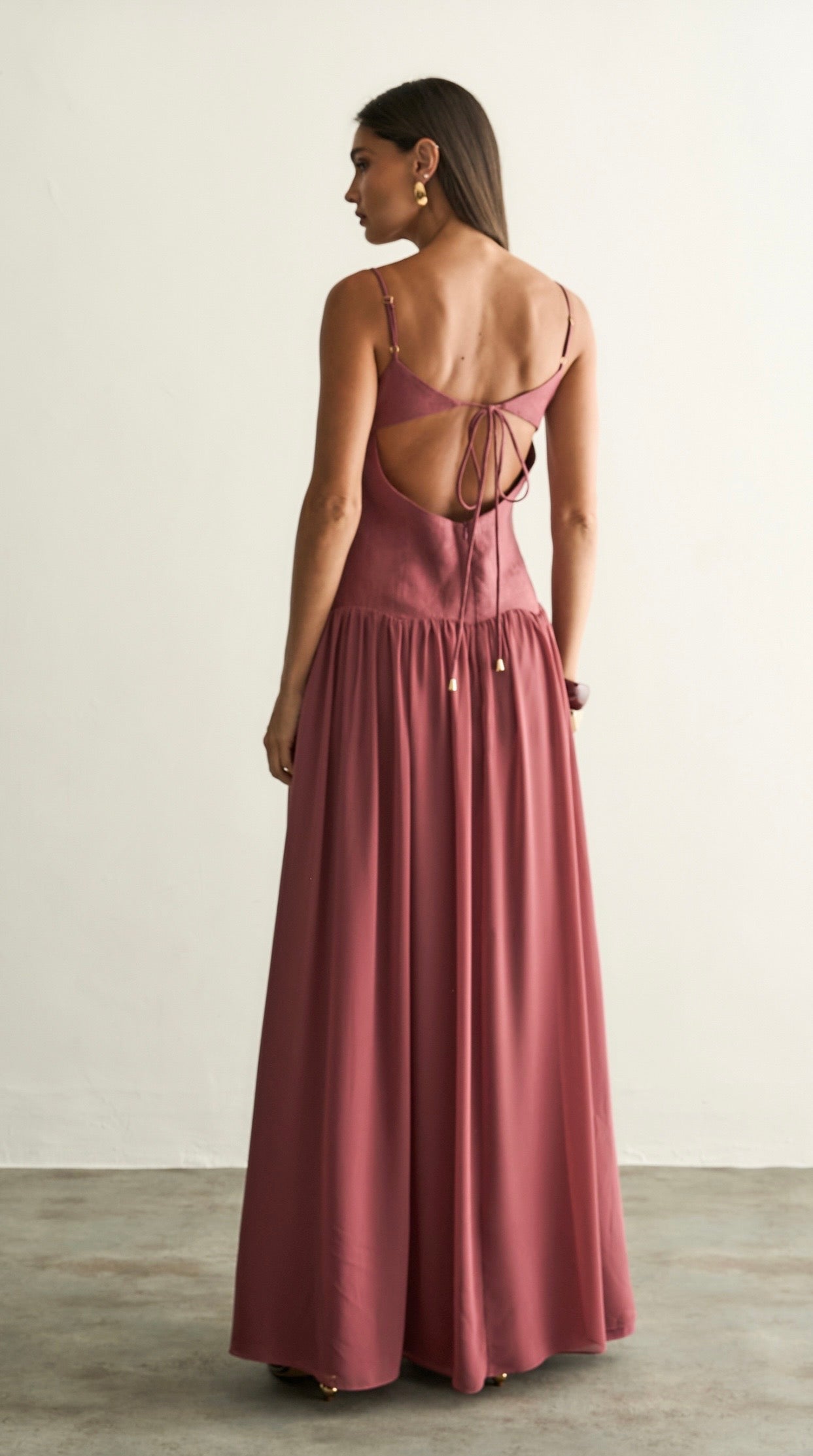 Vestido Rosa Cós Baixo Milena Regina Salomão