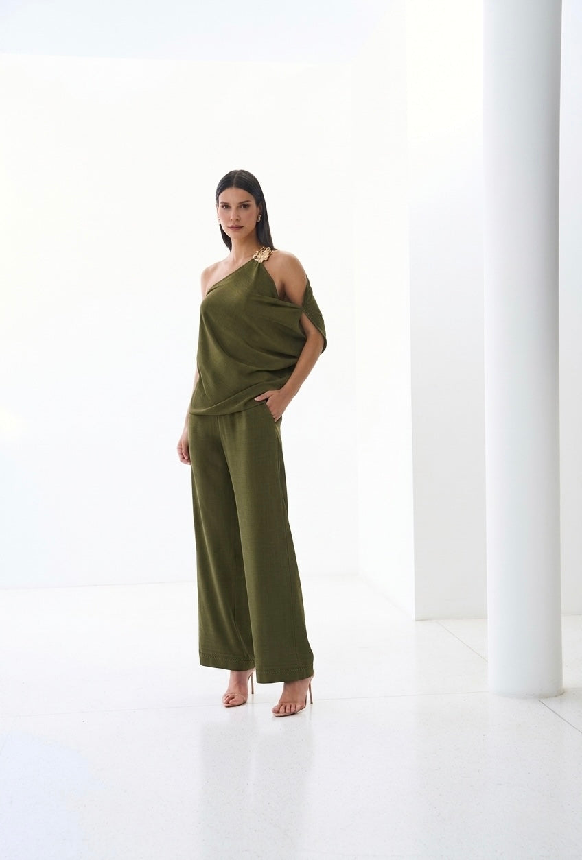 Conjunto Vinho ou Verde Ombro Só Rayssa Regina Salomão