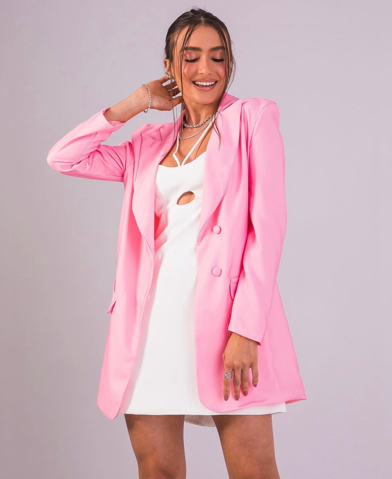 Blazer Rosa Alongado NX