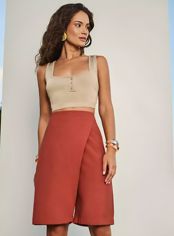 Bermuda Terracota Saia Tufi Duek