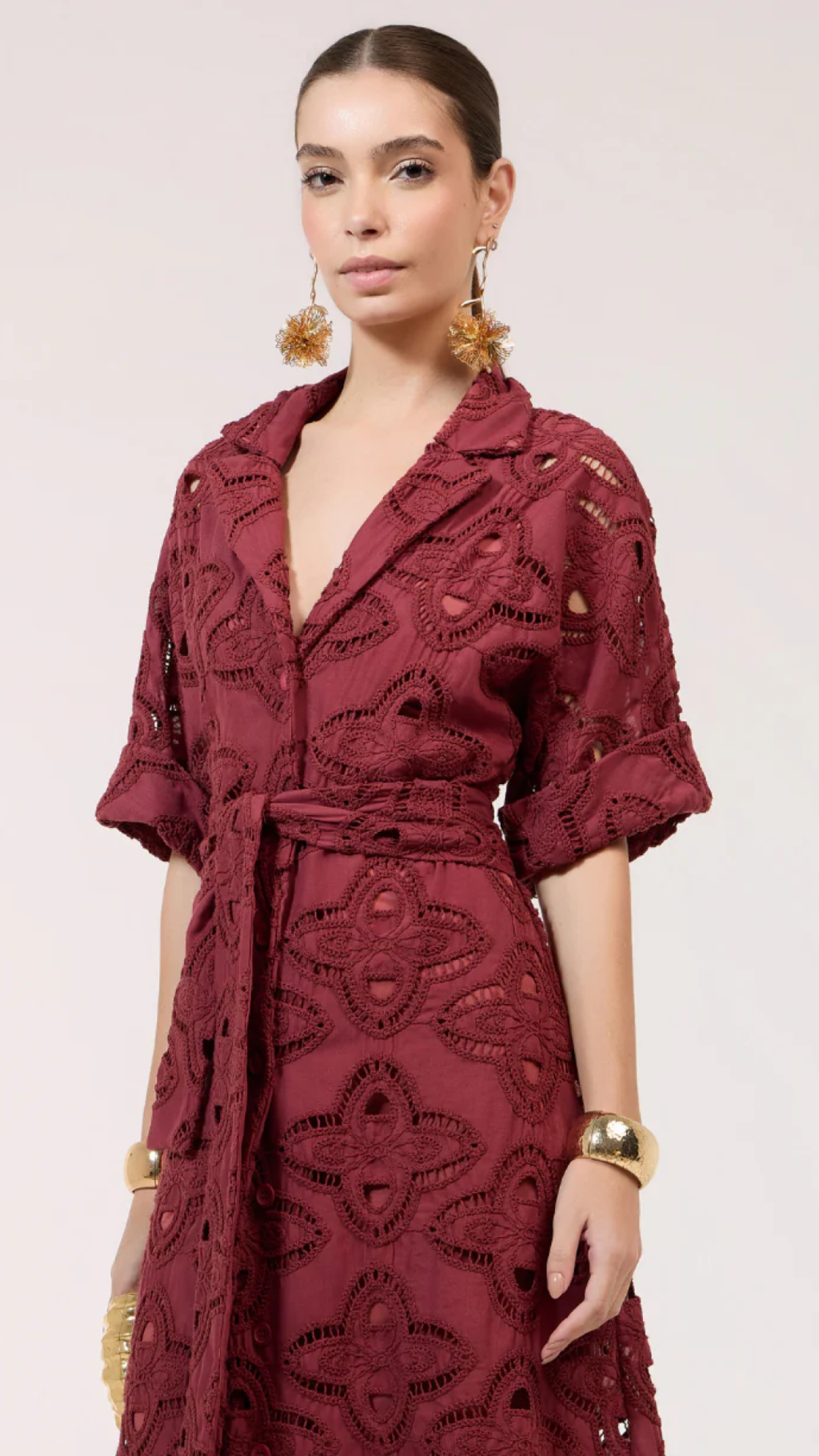 Chemise Vinho ou Off White em Laise - Strass