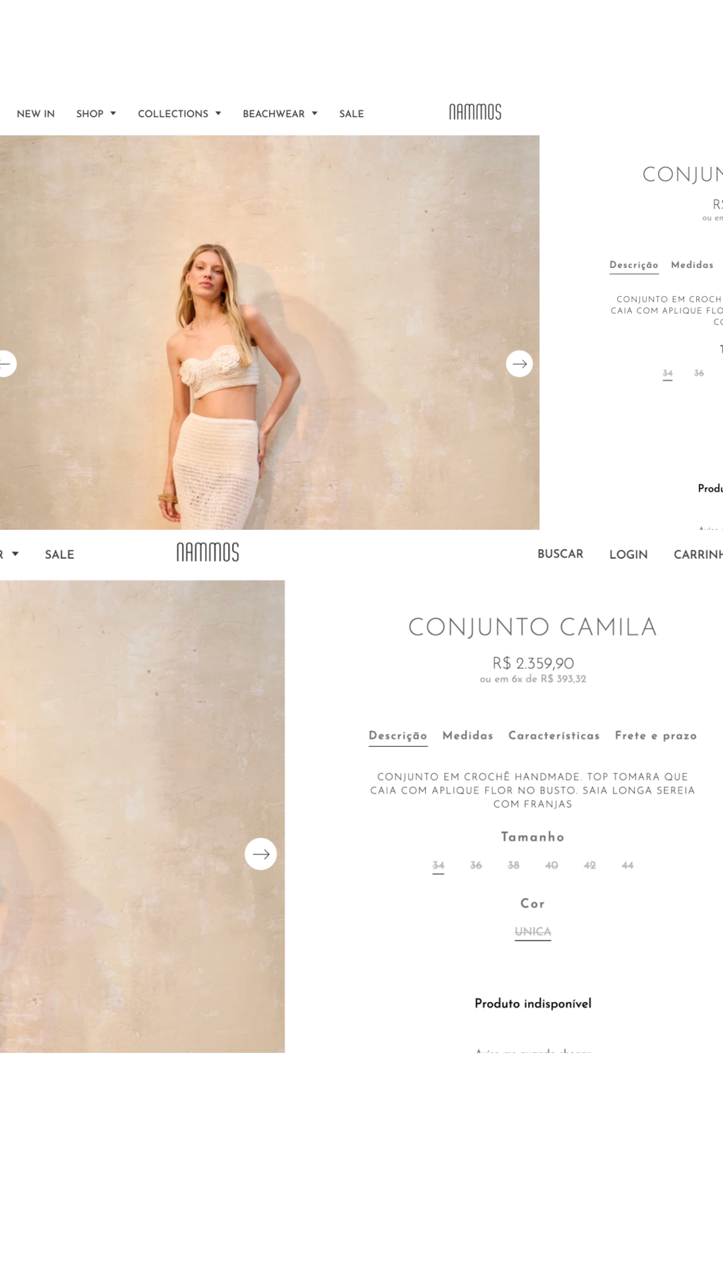 Conjunto Nude Crochê com Franjas Nammos