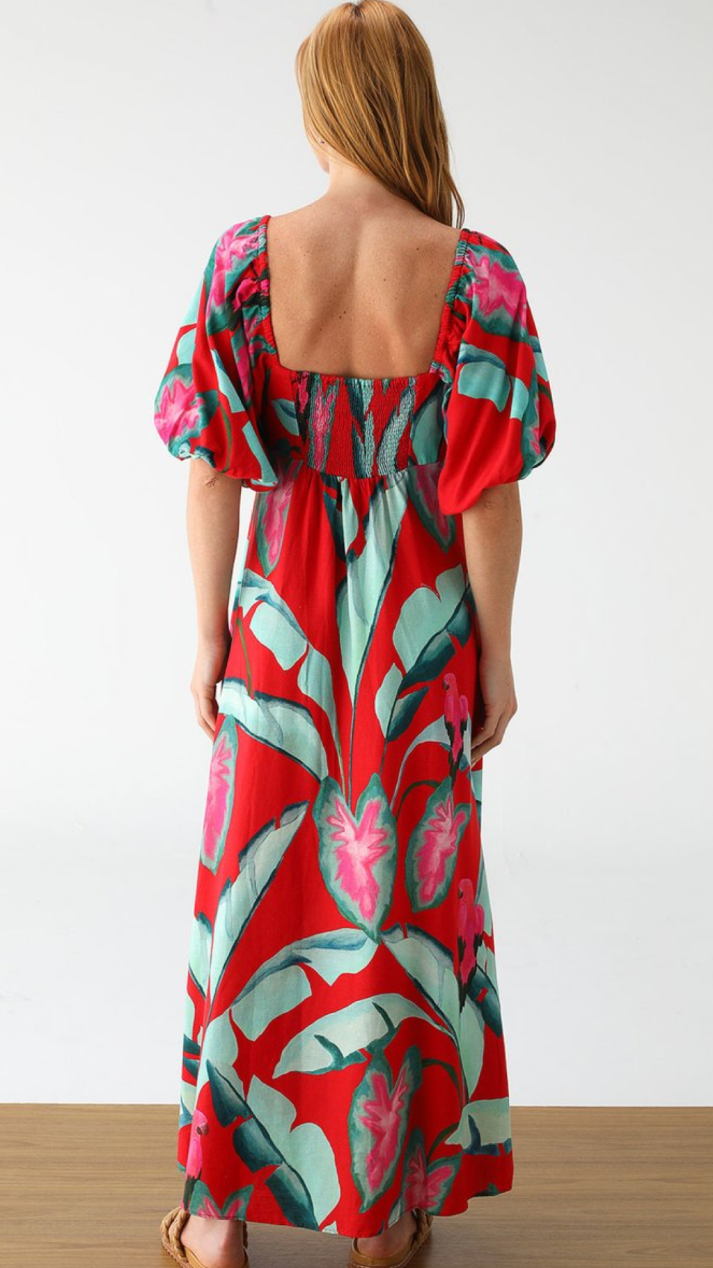 Vestido Vermelho Estampado Farm
