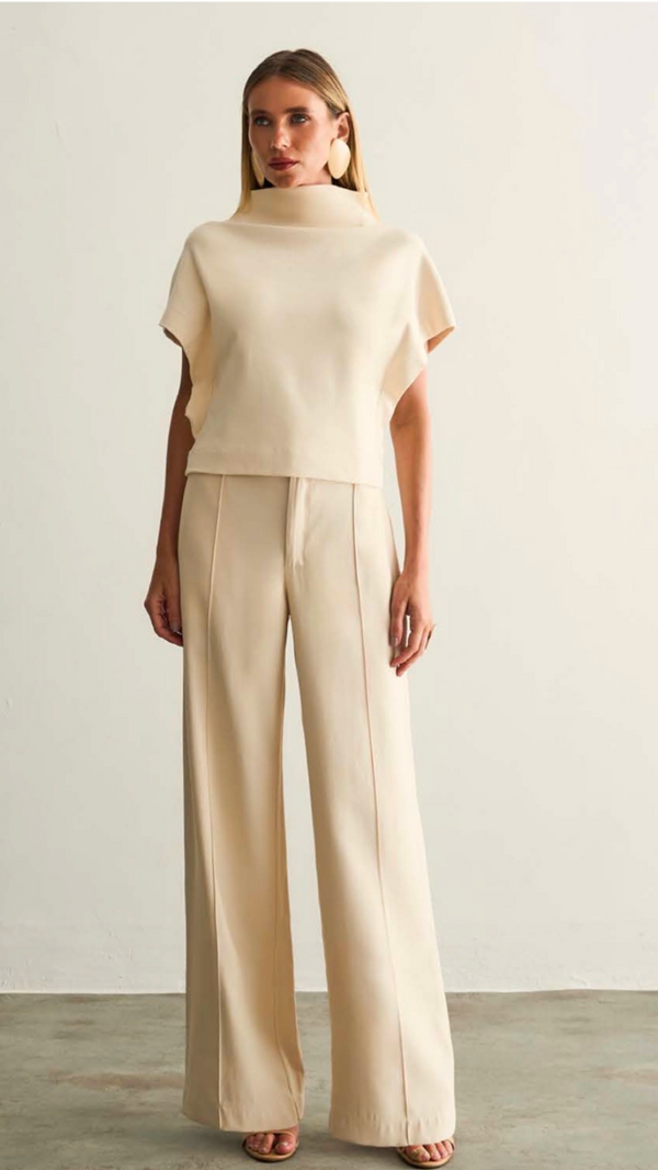 Calça Off White Alfaiataria Regina Salomão