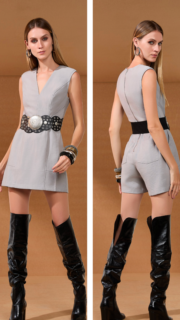 Macaquinho Cinza Alfaiataria Gislaine Regina Salomão