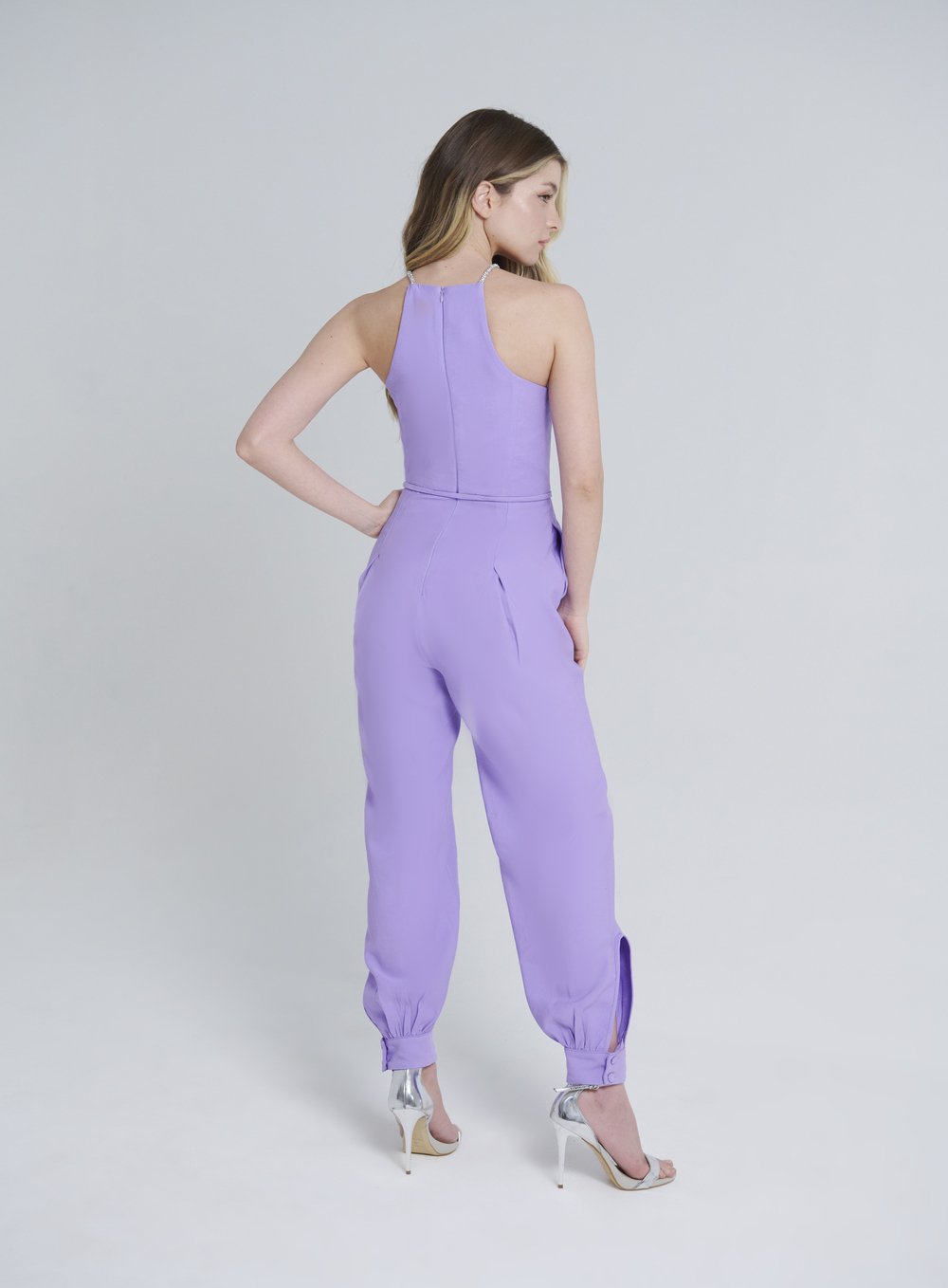 Macacão Alfaiataria Laço Lilas Skazi -SALE