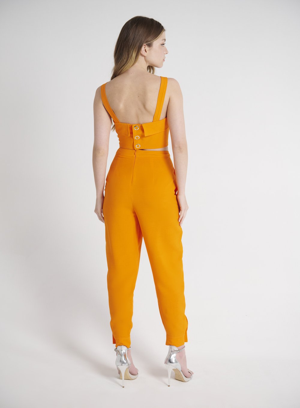 Conjunto Top e Calca Salopete Laranja Skazi -SALE