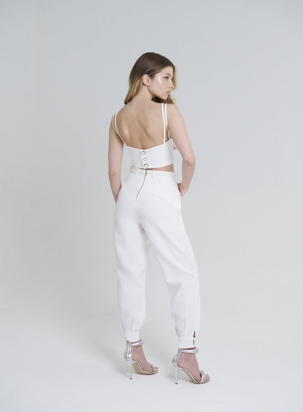 Conjunto Calça Top Alfaiataria Off White Skazi -SALE