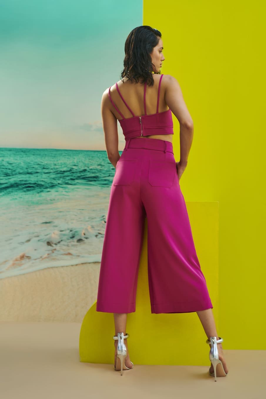 Conjunto Calça Pantacour com Top Pink Skazi -SALE