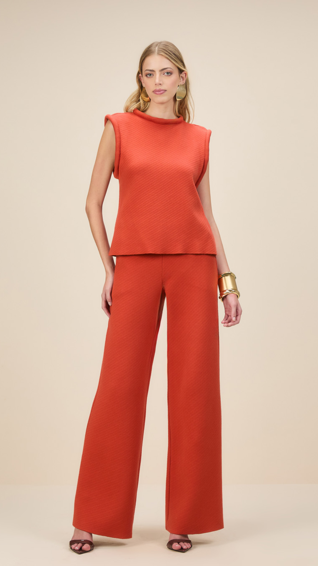 Conjunto Laranja Tricot Modal Skazi
