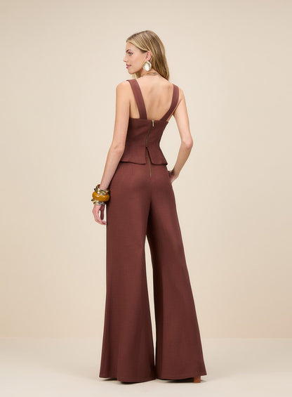 Calça Cos Largo Marrom Skazi -SALE