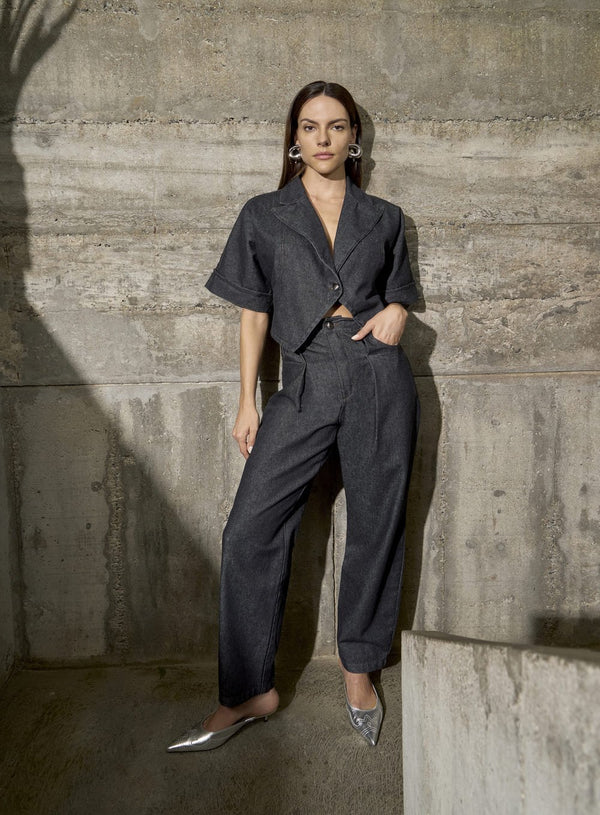 Calça Slouche Jeans Preto Tufi Duek -SALE