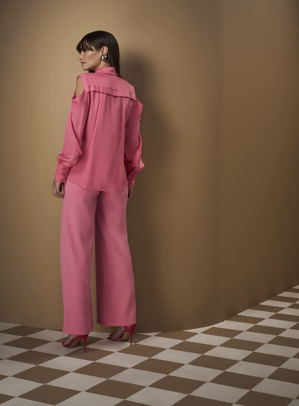 Camisa Decote Trespassado Rosa Tufi Duek -SALE