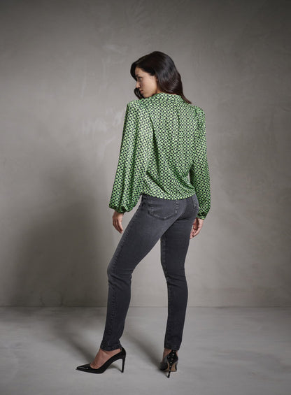 Camisa Estampada Ondas Geometric Estampado Tufi Duek -SALE