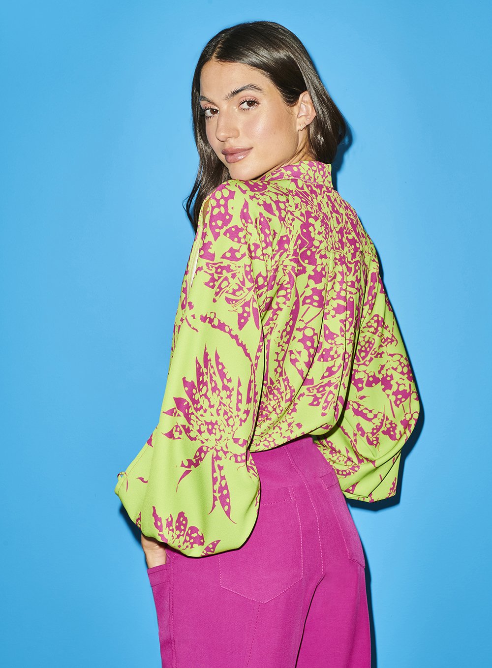 Camisa Floral Degrade Estampa Floral Floral Skazi -SALE