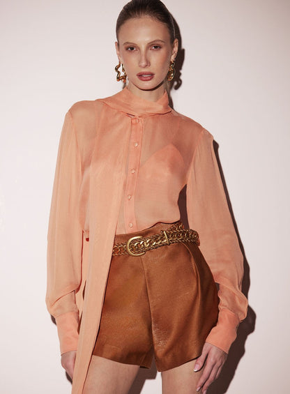 Camisa Gola Faixa Justine Rosa Tufi Duek -SALE