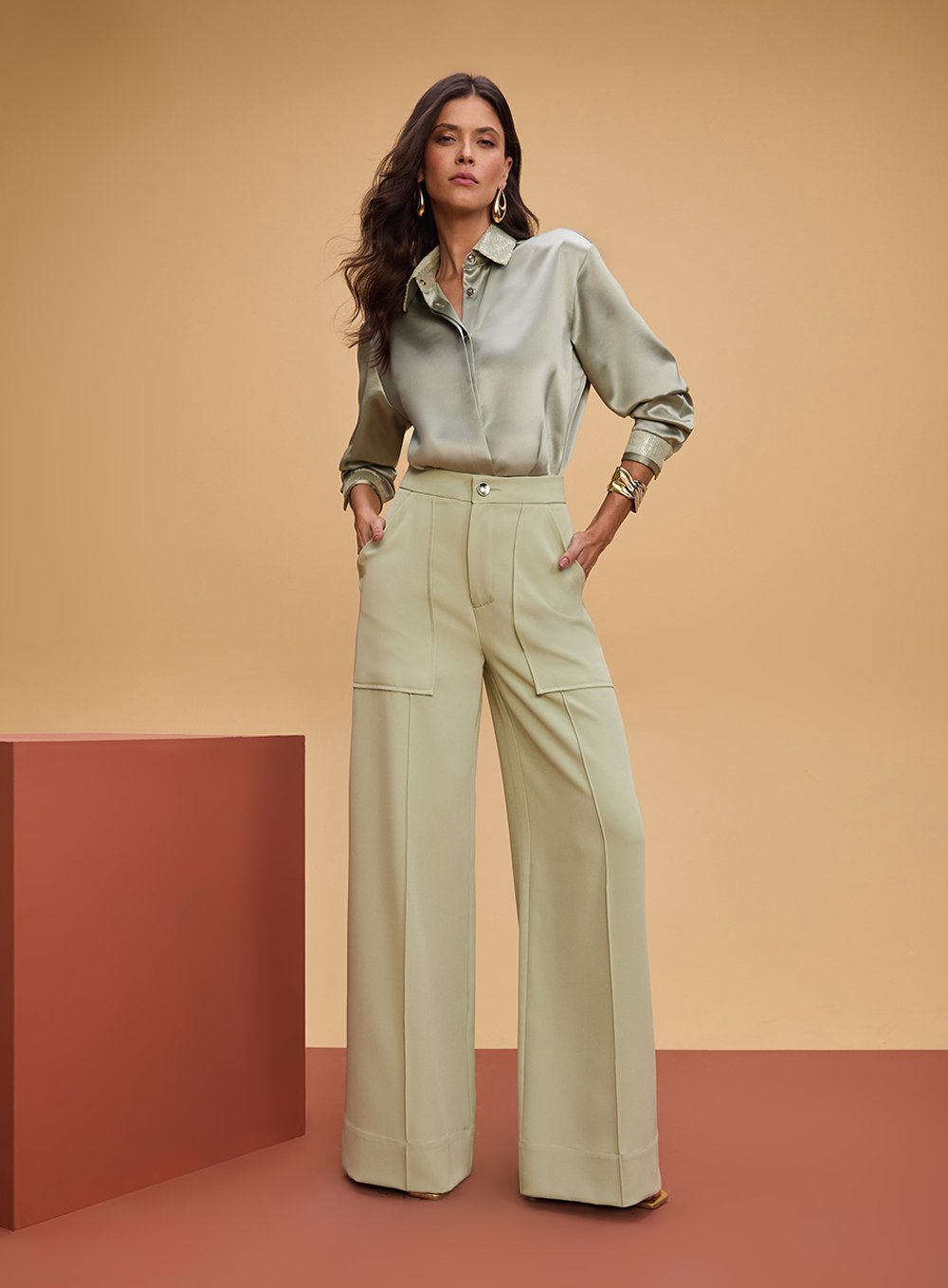 Camisa Gola Paete Verde Tufi Duek -SALE