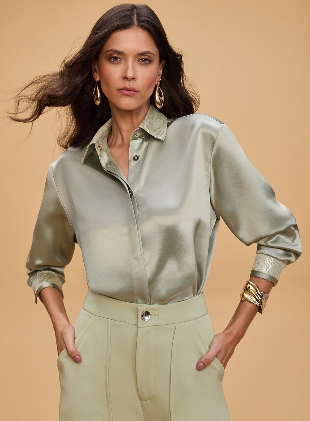 Camisa Gola Paete Verde Tufi Duek -SALE