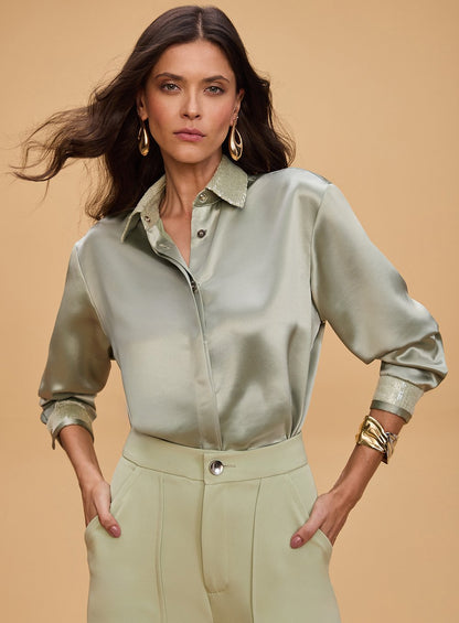 Camisa Gola Paete Verde Tufi Duek -SALE