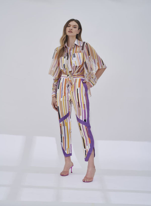 Camisa Manga Jabo Listras Geometricas Est Listra Listrado Tufi Duek -SALE