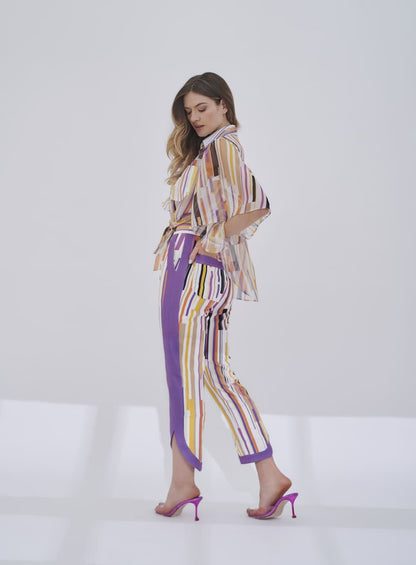 Camisa Manga Jabo Listras Geometricas Est Listra Listrado Tufi Duek -SALE