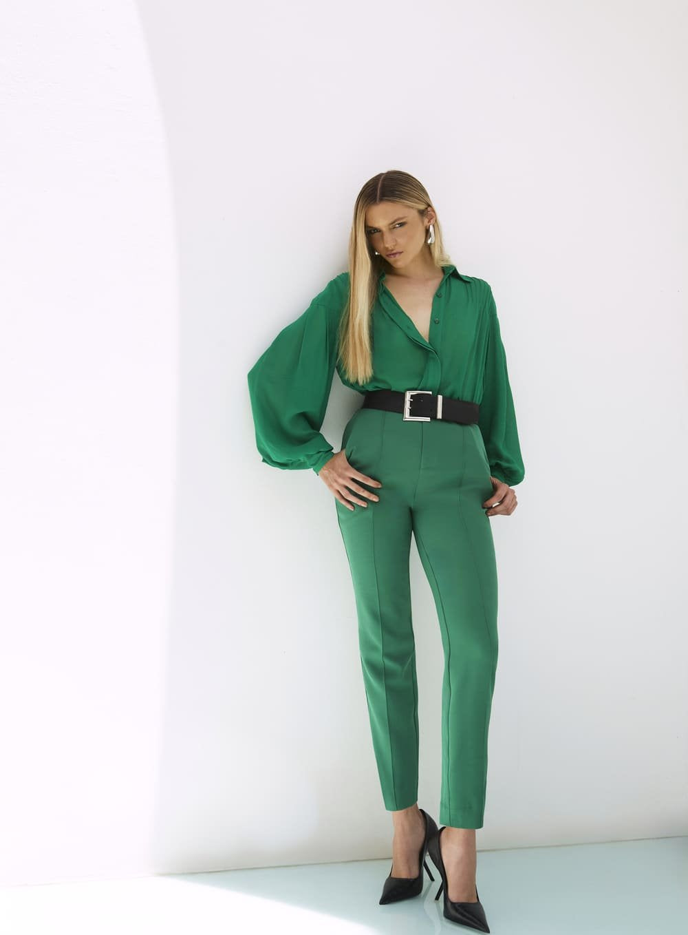Camisa Pregas Verde Tufi Duek -SALE