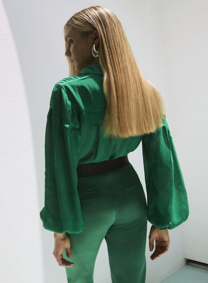 Camisa Pregas Verde Tufi Duek -SALE