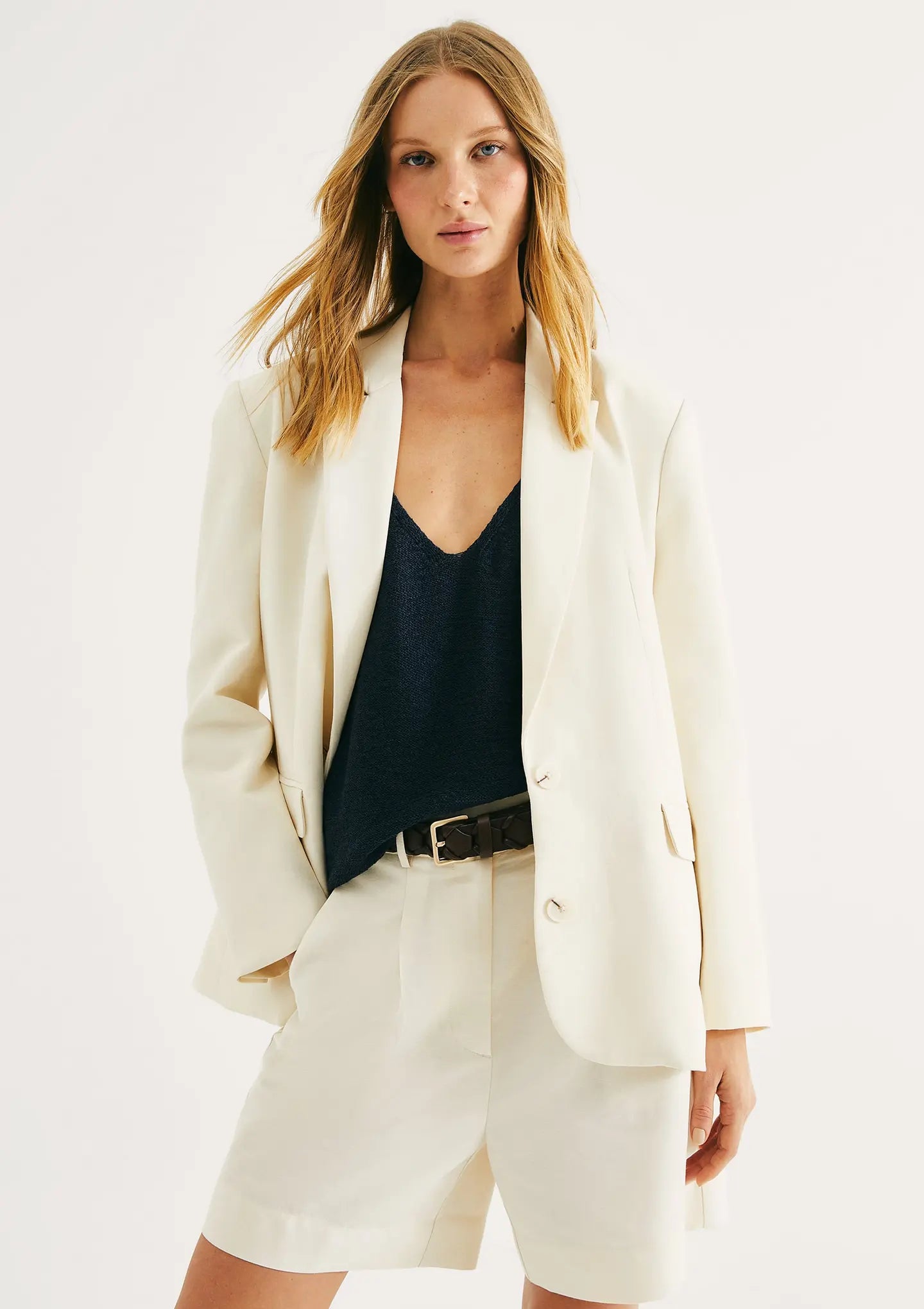 Blazer Off White em Linho Hering
