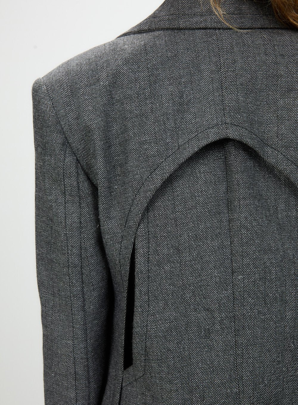 Casaco Alfaiataria Pespontado Preto/cinza Estampado Tufi Duek -SALE
